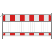 Panel fence | according to TL | film RA2/B | length: 1.60 m | red / yellow